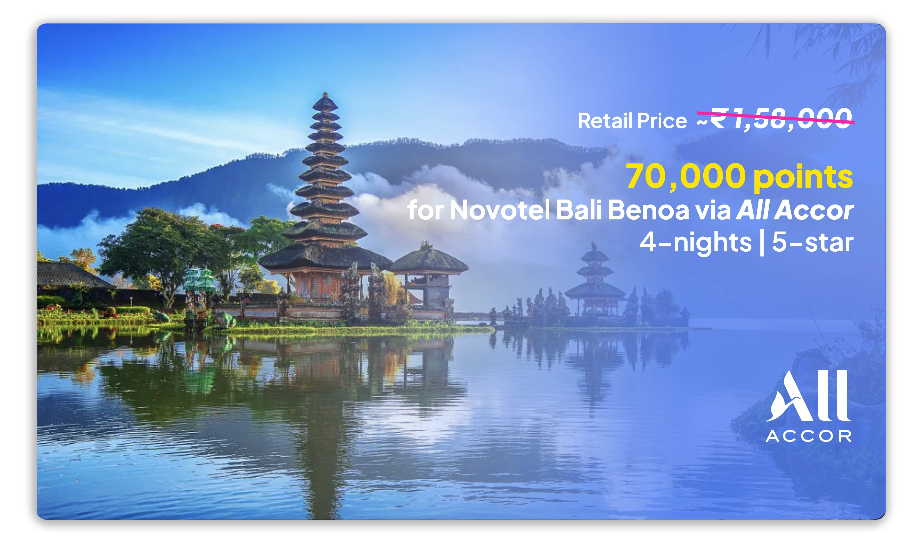 70,000 points redemption example