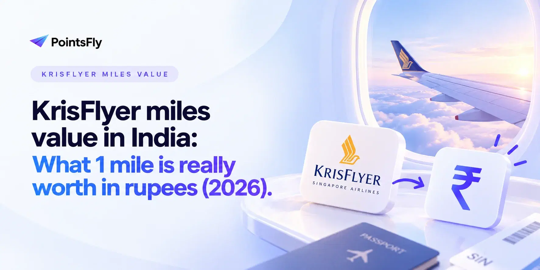 KrisFlyer miles value in India: 1 mile is worth about ₹1.2 in economy and ₹2 in business